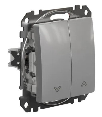 Кнопковий вимикач Schneider Electric Sedna Design & Elements для жалюзі алюміній SDD113114 - фото №1