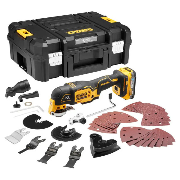 Багатофункціональний інструмент DeWALT DCS356E1T PowerStack XR Li-Ion 18В 20000 кол/хв з 1 акумулятором - фото №1