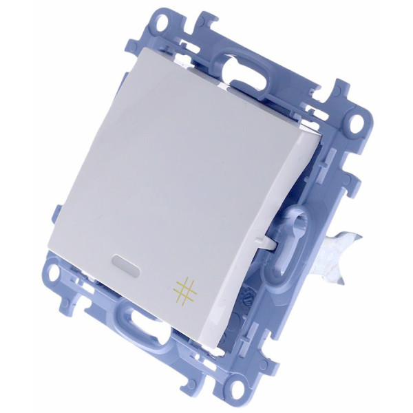 Одинарний перехресний вимикач з підсвічуванням Kontakt Simon Simon 10 CW7L.01/11 (білий) - фото №1