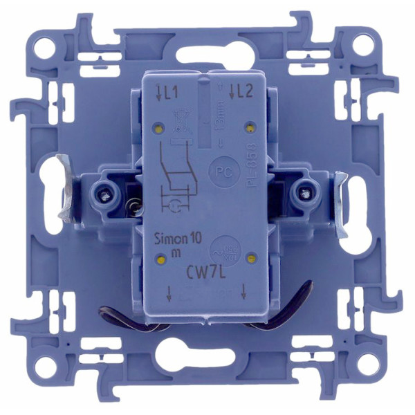 Одинарний перехресний вимикач з підсвічуванням Kontakt Simon Simon 10 CW7L.01/11 (білий) - фото №3