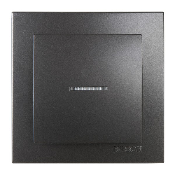 Вимикач Nilson Touran антрацит 1кл з підсвіткою ( 24161002 )