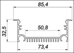 LED-профиль алюминиевый, врезной, широкий, 2 метра (ЛСВ70_2) - фото №2