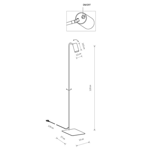 Торшер Nowodvorski 7711 Mono GU10 1x10W IP20 Черный - фото №1