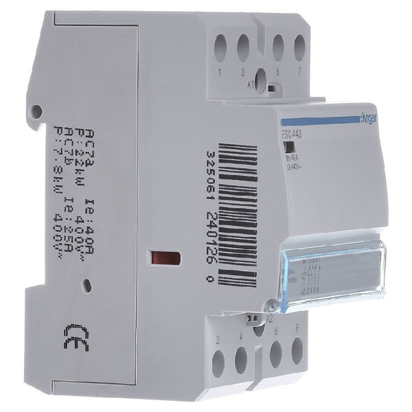 Контактор 40A ESC443 (3НО+1НЗ, 230В) 3м Hager - фото №1