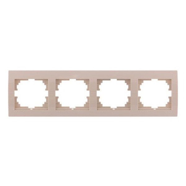 Рамка чотиримісна горизонтальна кремова, Deriy, Lezard