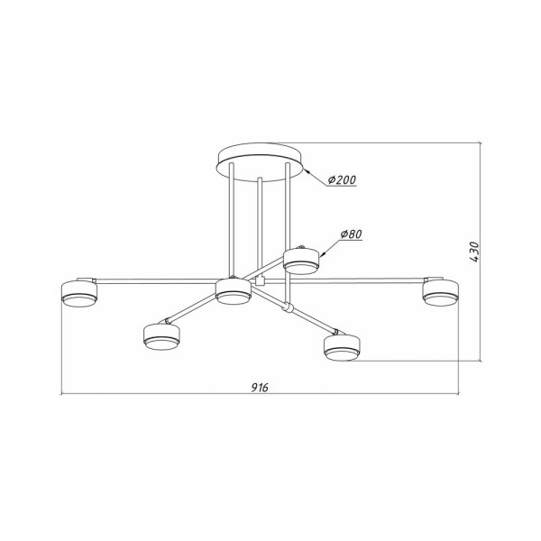 Люстра стельова Imperium Light 463692.05.05 Reflectors GX53 6x60W IP20 Чорна - фото №1