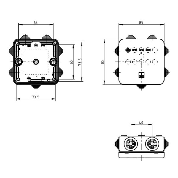 Зовнішня розвідна коробка Spelsberg HP 80 (sp32298001) IP55 - фото №3