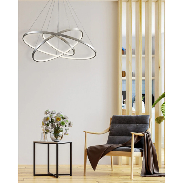 Подвесной светильник, люстра Goldlux 330048 Lea 3 Led 3x60W 4000K 8000Lm IP20 Серебро - фото №3