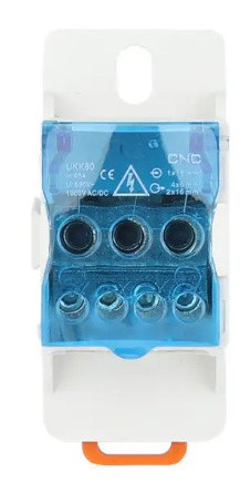 Распределительный блок CNC FTUKK80 80А 31х70х45,5мм на DIN-рейке (Б00043066)