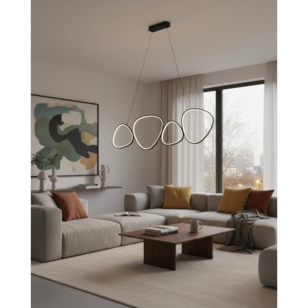 Подвесной светильник, люстра Goldlux 334046 Petra LED 1x48W 4000K 7400Lm IP20 черный - фото №1