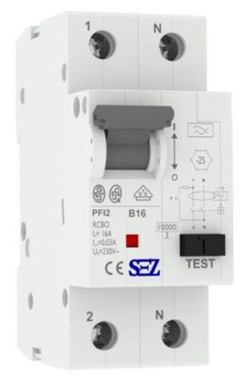 Пристрій захисного відключення (диференціальне реле) SEZ PFB2 16/0,03 1Р+N (PFB2_16/0.03)
