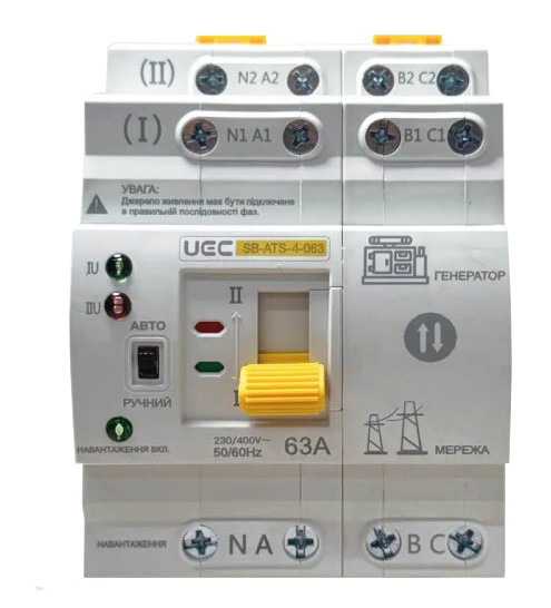 Реле автоматического включения резерва UEC SB-ATS-4-063-UEC 4P 63A (AVR-4-063) - фото №1