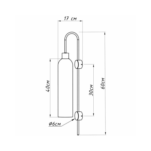 Бра, настенный светильник Imperium Ligh 742160.05.69 Swan E27 1x60W IP20 Bk - фото №1