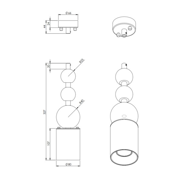 Підвісний світильник, люстра Pikart 34985-1 GU10 1x60W IP20 Білий - фото №1
