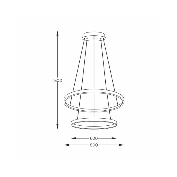 Подвесной светильник Zuma Line 2023200-BK Breno Led 2x60W 3000K/4000K/6000K 2500Lm IP20 Bl - фото №1
