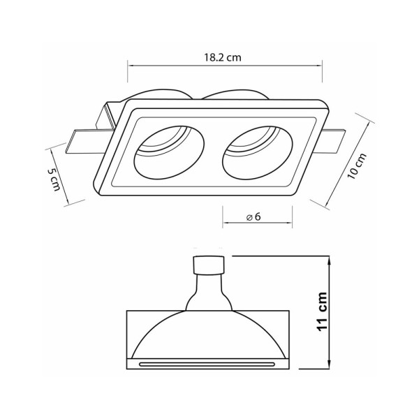 Гіпсовий точковий врізний світильник Imperium Light 596218.01.01 Cordi GU10/GU5.3 2x50W IP20 - фото №2