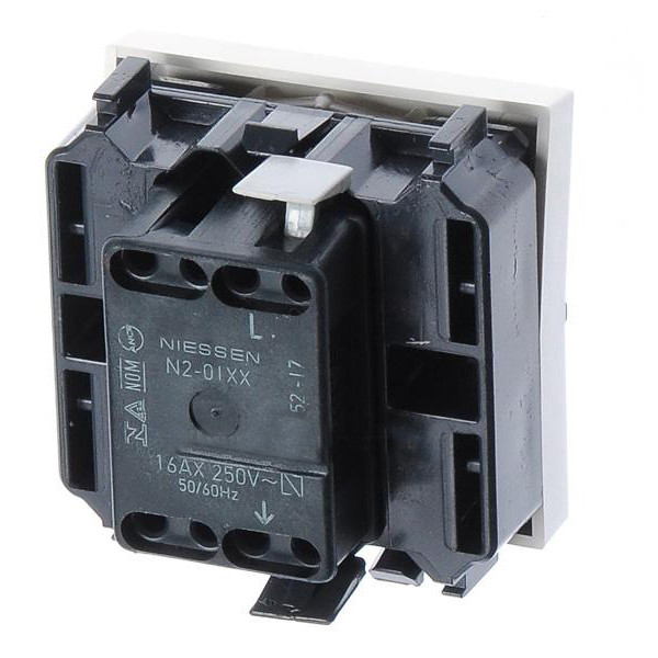 Однокнопочный выключатель ABB Zenit 2CLA220100N1101 N2201 BL (белый) - фото №3