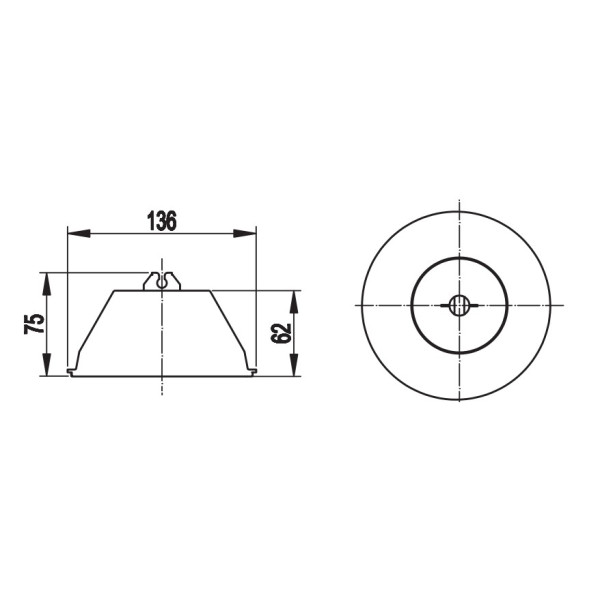 Круглий пластиковий тримач струмопровідного прута DKC ND2110 Ø10мм (з бетоном Ø136х65мм вагою 11 кг) - фото №1