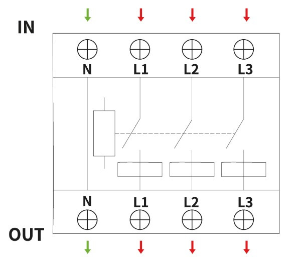 Реле контролю напруги та струму Аско-Укрем RKV 4P 63A - фото №2