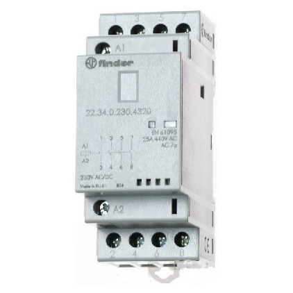 Контактор Finder 4NO 25A 220-240В AC/DC (223402304320)