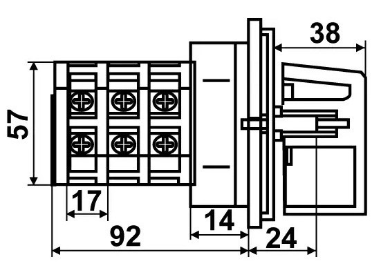 Пакетный переключатель Аско-Укрем ПКП Е9 2.823 A0110010019 (1-0 3 полюса) - фото №5