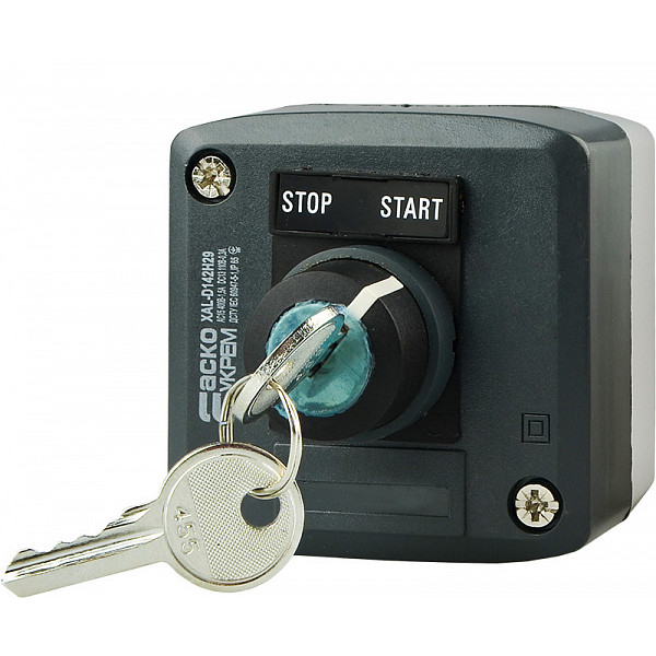 Пост одноместный Аско-Укрем XAL-D142H29 2-позиционный с ключом (A0140020059) - фото №1