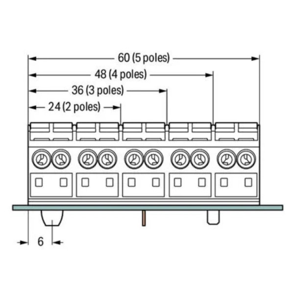 Клеммная колодка Wago 862-8504 N-PE-L1-L2 с штифтами и заземляющим контактом (черная) - фото №2