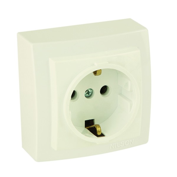 Розетка Nilson Themis кремова 1-на з заземленням ( 26121017 )