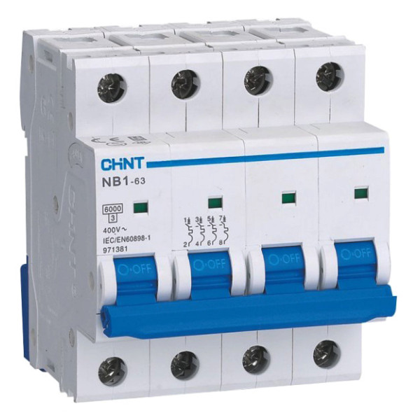 Модульный автоматический выключатель Chint NB1-63 4P C50 6кА DB (179750)