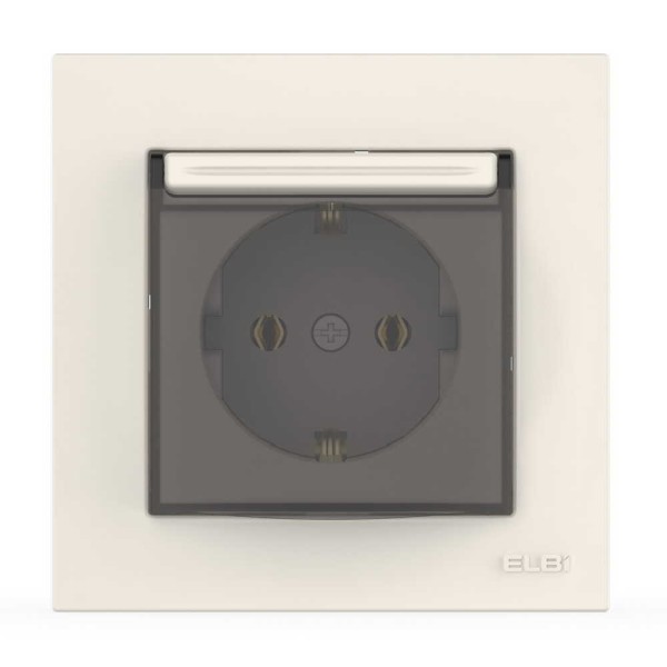 Розетка EL-BI VEGA белая 1-я с заземлением с крышкой ( 510-010200-218 )