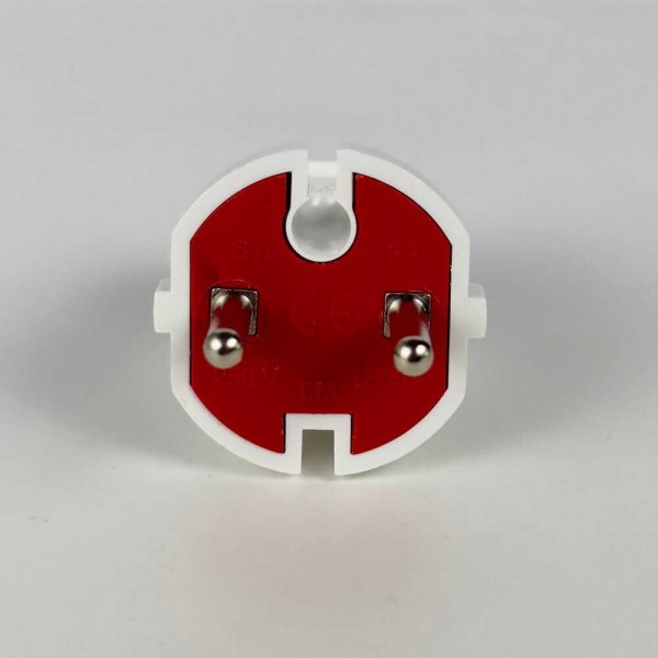 Вилка штепсельна EL-BI без заземлення біло-червона (505-000601-810) - фото №1