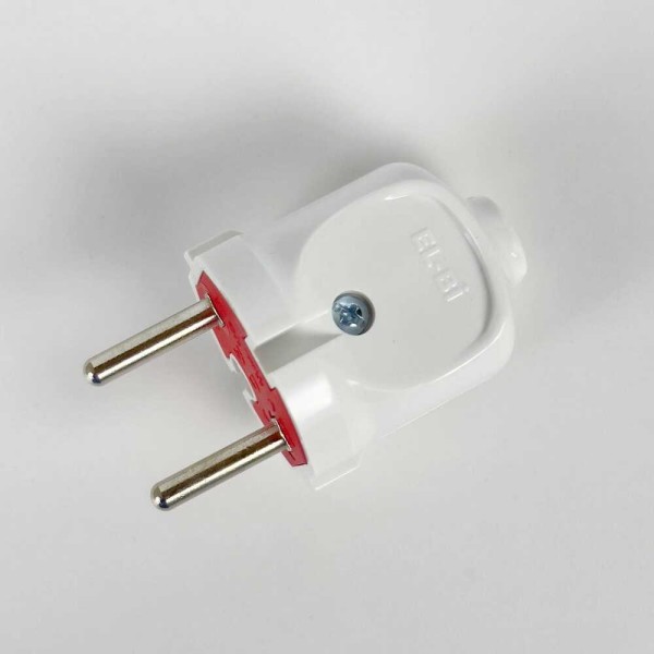 Вилка штепсельна EL-BI без заземлення біло-червона (505-000601-810) - фото №2