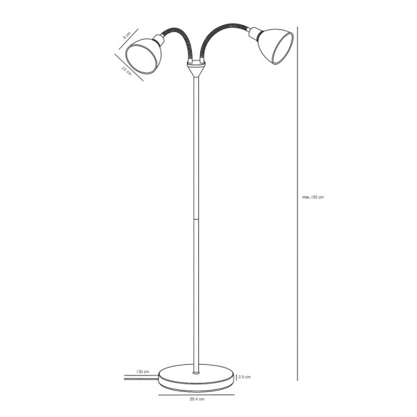 Торшер Nordlux 63224033 Ray E14 2x25W IP20 хром - фото №3