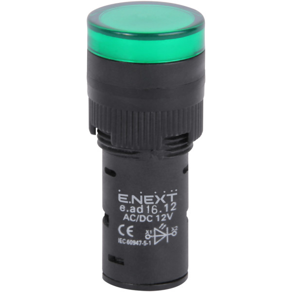 Сигнальна арматура E.Next e.ad16.12.green Ø16мм 12В АС/DC зелена (s009009)