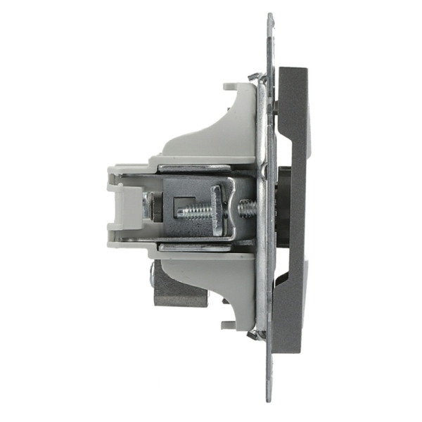 Розетка TV оконечная без рамки сталь Asfora, EPH3200162 - фото №2