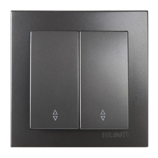 Вимикач Nilson Touran антрацит 2кл прохідний ( 24161009 )