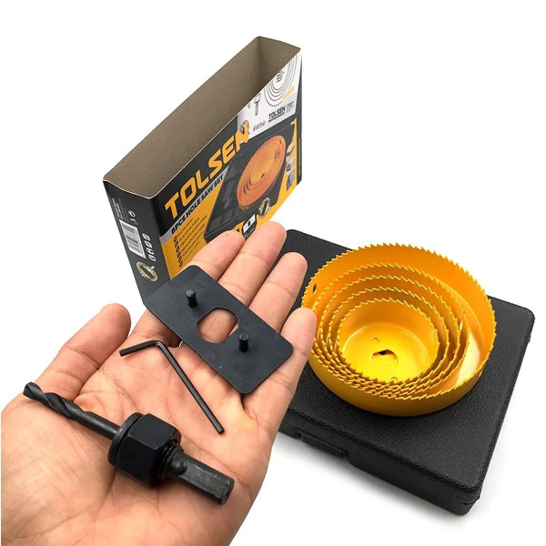 Комплект коронок по дереву Tolsen (75866) на 8 предметов 64-127мм - фото №1