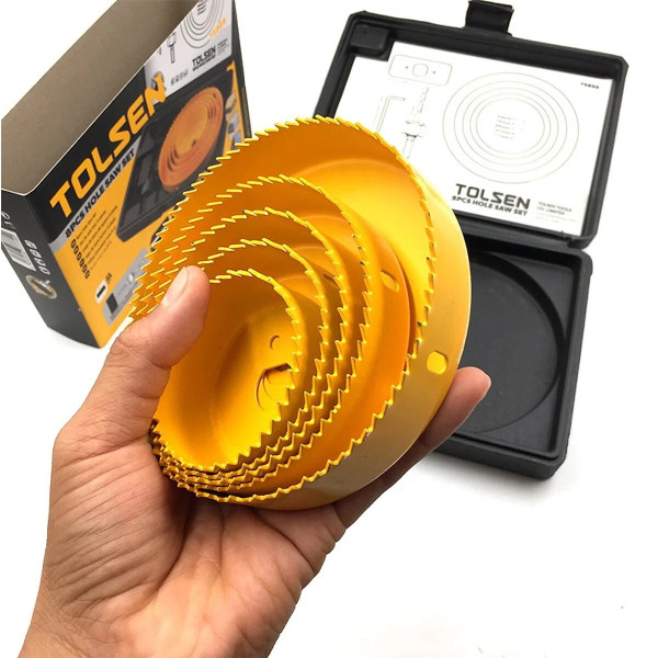 Комплект коронок по дереву Tolsen (75866) на 8 предметов 64-127мм - фото №2