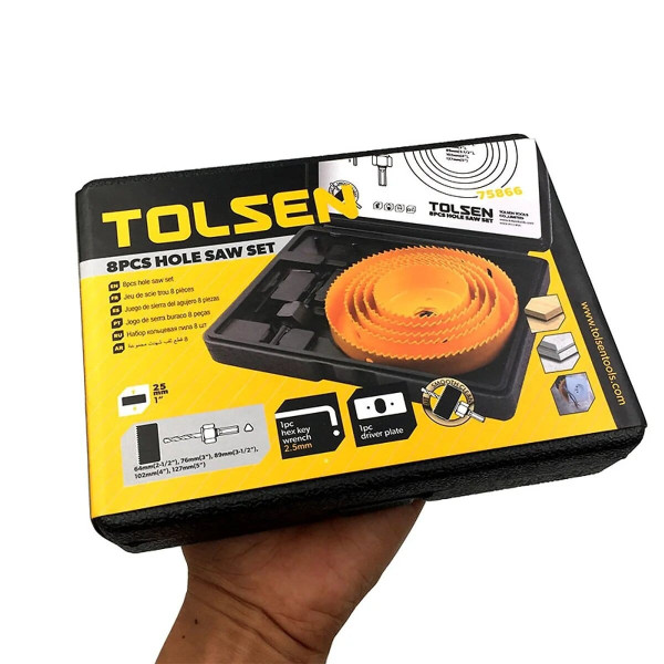 Комплект коронок по дереву Tolsen (75866) на 8 предметов 64-127мм - фото №3