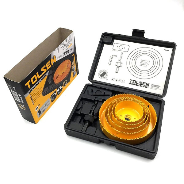 Комплект коронок по дереву Tolsen (75866) на 8 предметов 64-127мм - фото №4