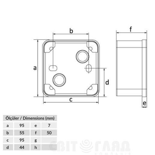Термопластикова коробка Bemis BB2-0441-0003 ABS 95x95x50 IP44 (5.1.1.98537) - фото №1