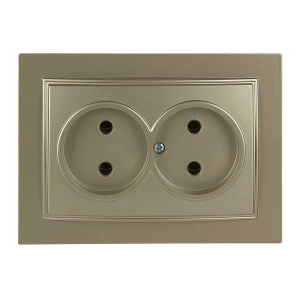 Розетка Nilson Thor золото 2-на без заземлення ( 27151024 )