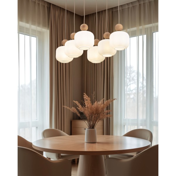 Подвесной светильник, люстра TK Lighting 11052 Ballo E14 6x10W IP20 бежевый - фото №4