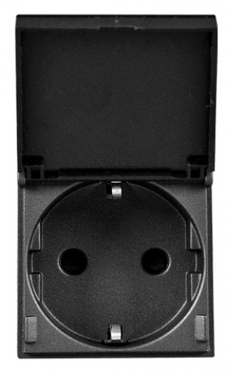 Механізм розетки ABB Zenit N2288.1 AN 2М із заземленням та кришкою (антрацит) - фото №1