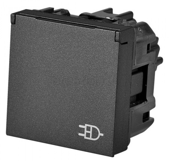 Механізм розетки ABB Zenit N2288.1 AN 2М із заземленням та кришкою (антрацит) - фото №2