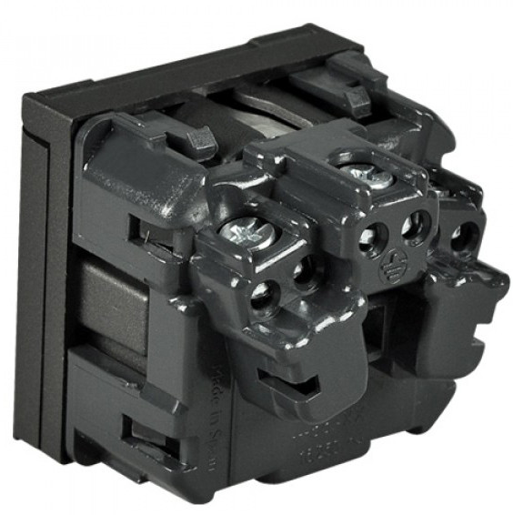 Механізм розетки ABB Zenit N2288.1 AN 2М із заземленням та кришкою (антрацит) - фото №5
