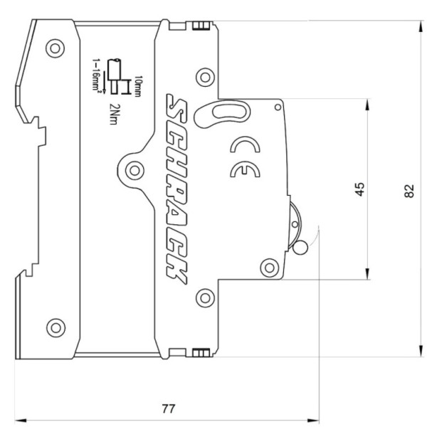 Автоматичний вимикач Schrack AM418516 4,5кА 16А 1P+N х-ка B - фото №6