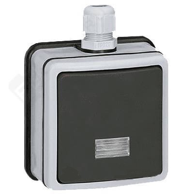 Выключатель кнопочный серый Legrand