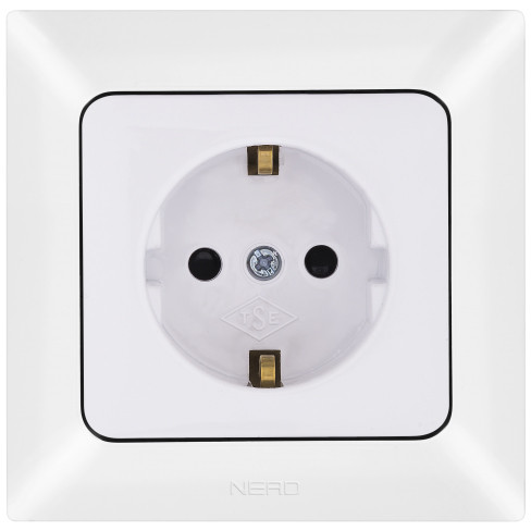 Розетка NE-AD ARAS 93-110-08-E с з/к и шторками белая