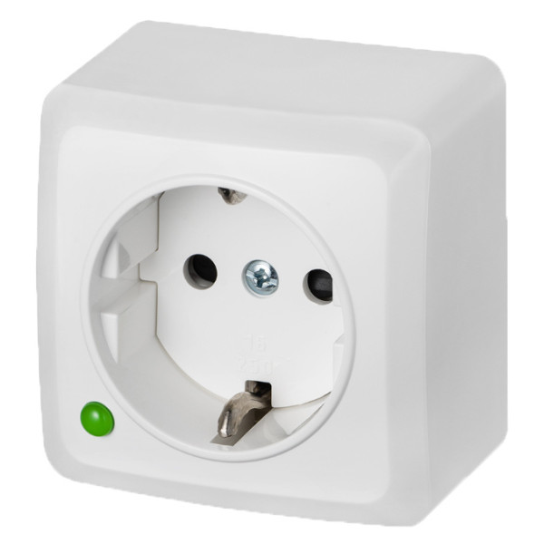 Одномісна розетка Elektro-Plast Berg 3737-00 із заземленням (біла)